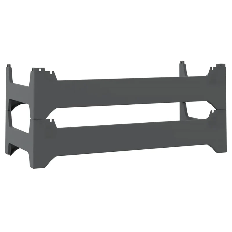Casier range bouteilles étagère de rangement vin pour 12 bouteilles pp empilable anthracite DEC024393