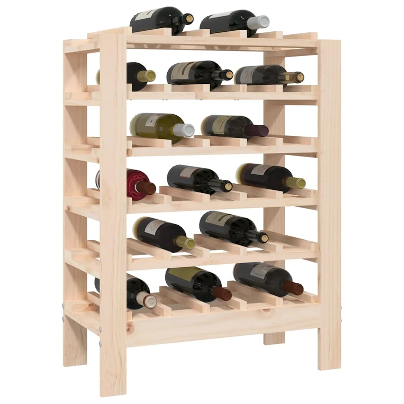 Casier range bouteilles étagère de rangement jusqu'à 30 bouteilles de vin 61,5 x 30 x 82 cm en bois de pin DEC024358