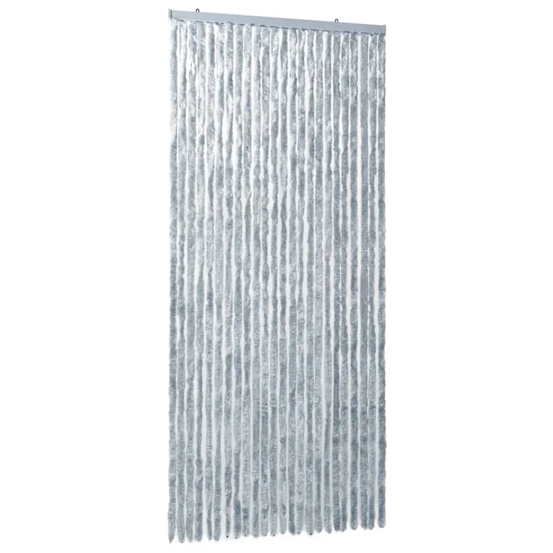 Rideau contre insectes moustiquaire Blanc et gris 100x220 cm Chenille DEC022183