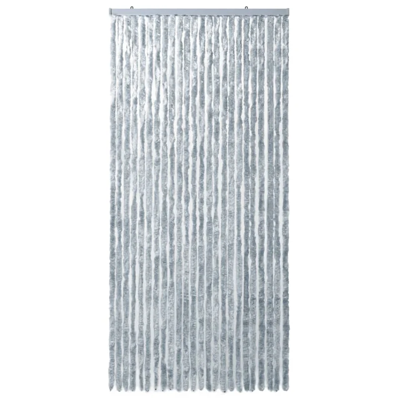 Rideau contre insectes moustiquaire Blanc et gris 100x220 cm Chenille DEC022183
