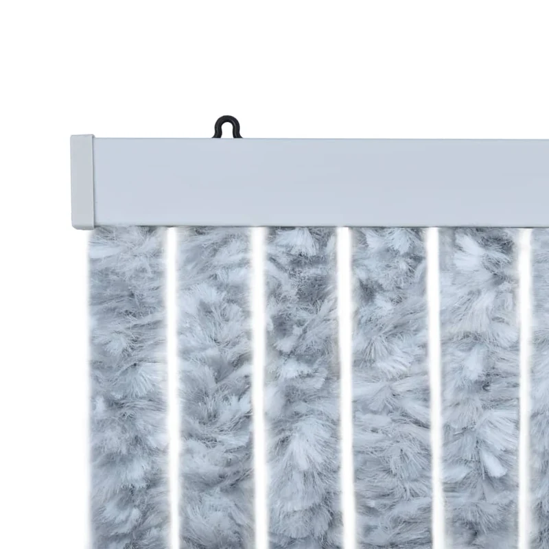 Rideau contre insectes moustiquaire Blanc et gris 100x220 cm Chenille DEC022183