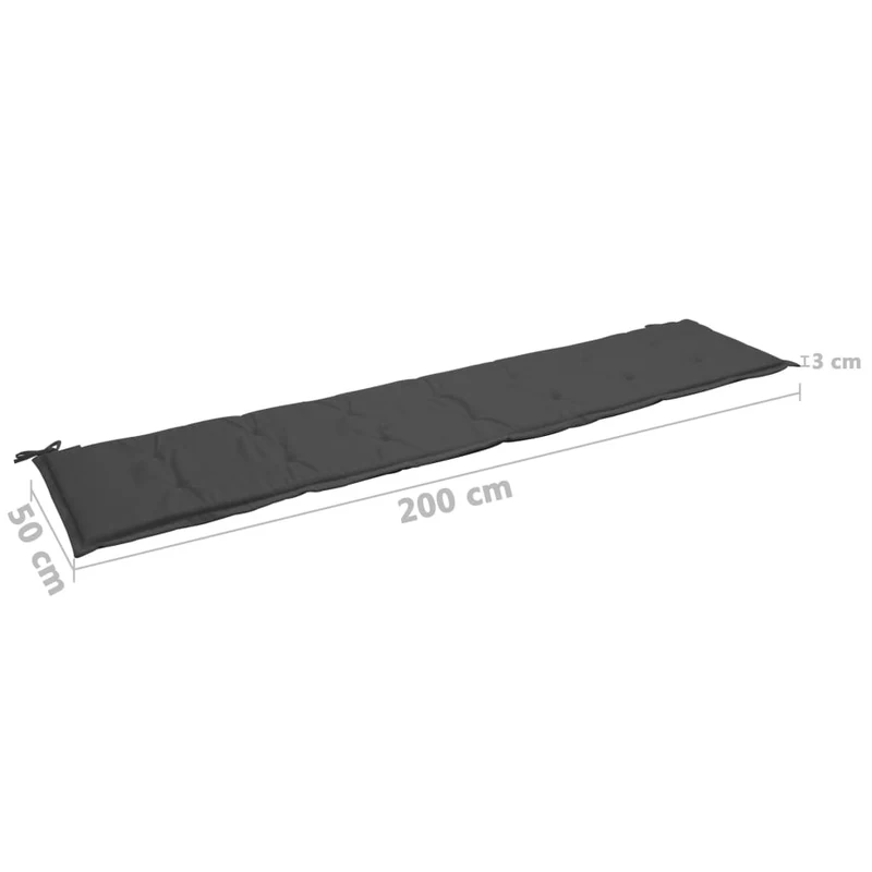 Coussin de banc de jardin Anthracite 200 x 50 x 3 cm DEC021740
