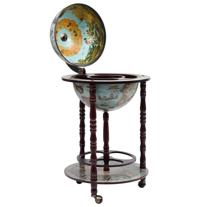 Globe de bar sous forme de globe bois d'eucalyptus bleu bleu DEC024442