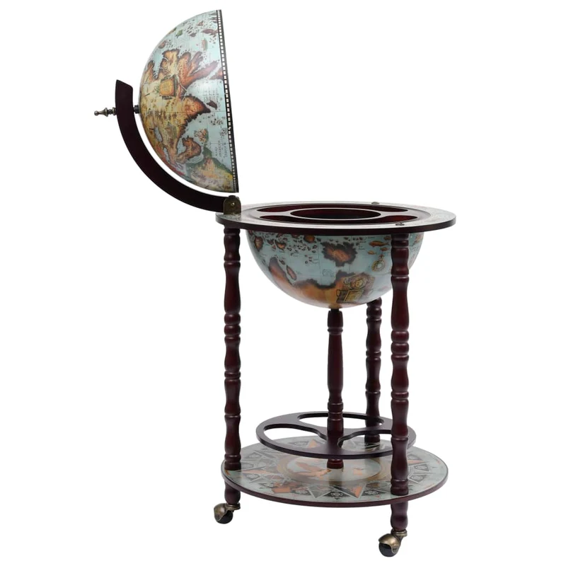Globe de bar sous forme de globe bois d'eucalyptus bleu bleu DEC024442