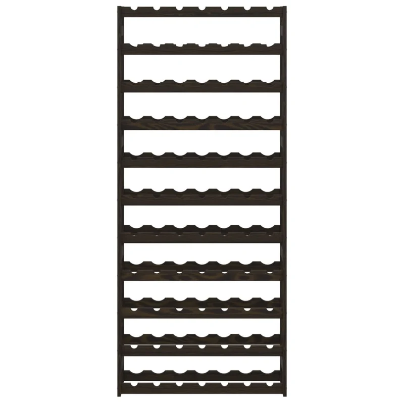 Casier range bouteilles étagère de rangement vin pour 77 bouteilles en bois pin solide noir DEC024344