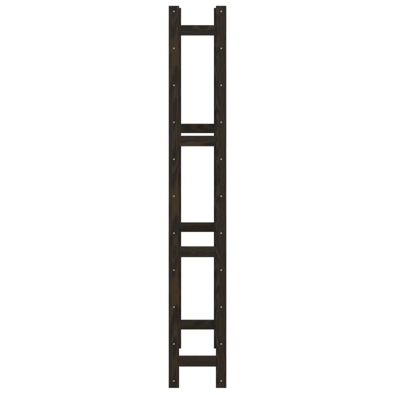 Casier range bouteilles étagère de rangement vin pour 77 bouteilles en bois pin solide noir DEC024344