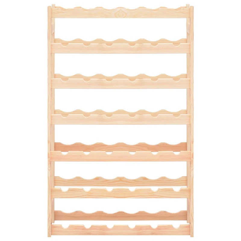 Casier range bouteilles étagère de rangement vin pour 42 bouteilles en bois de pin clair DEC024326