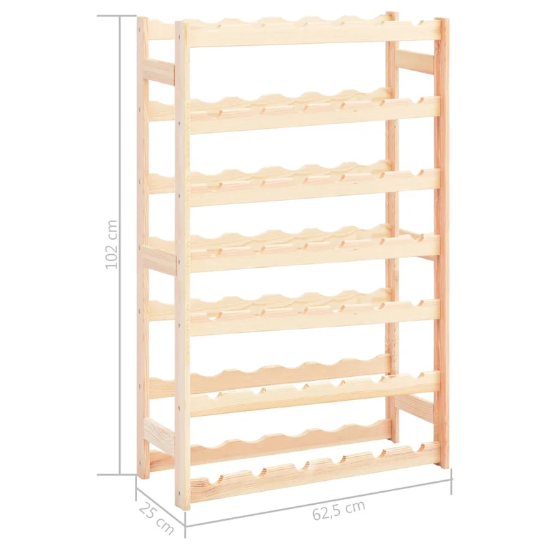 Casier range bouteilles étagère de rangement vin pour 42 bouteilles en bois de pin clair DEC024326