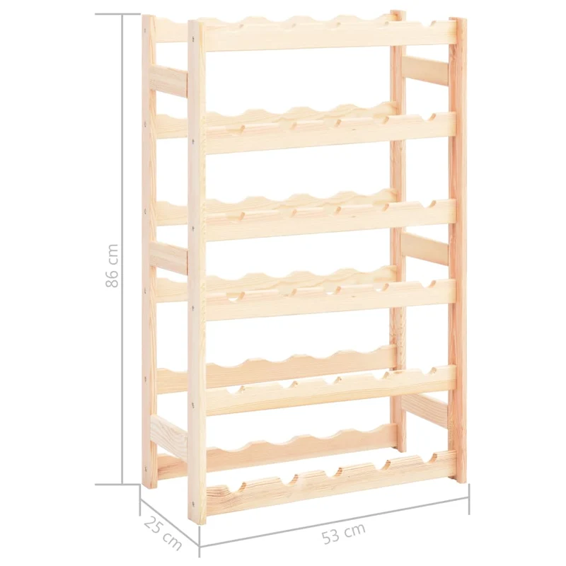 Casier range bouteilles étagère de rangement vin pour 30 bouteilles en bois de pin clair DEC024316