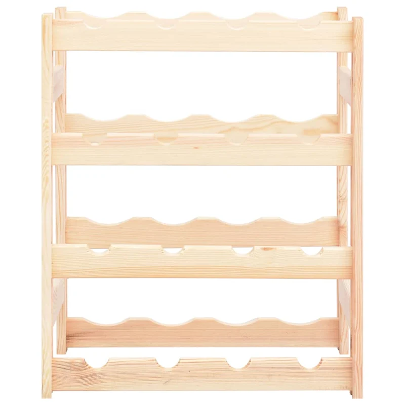 Casier range bouteilles étagère de rangement vin pour 16 bouteilles en bois de pin clair DEC024301