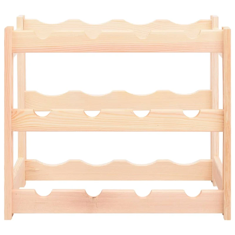 Casier range bouteilles étagère de rangement vin pour 12 bouteilles en bois de pin clair DEC024294