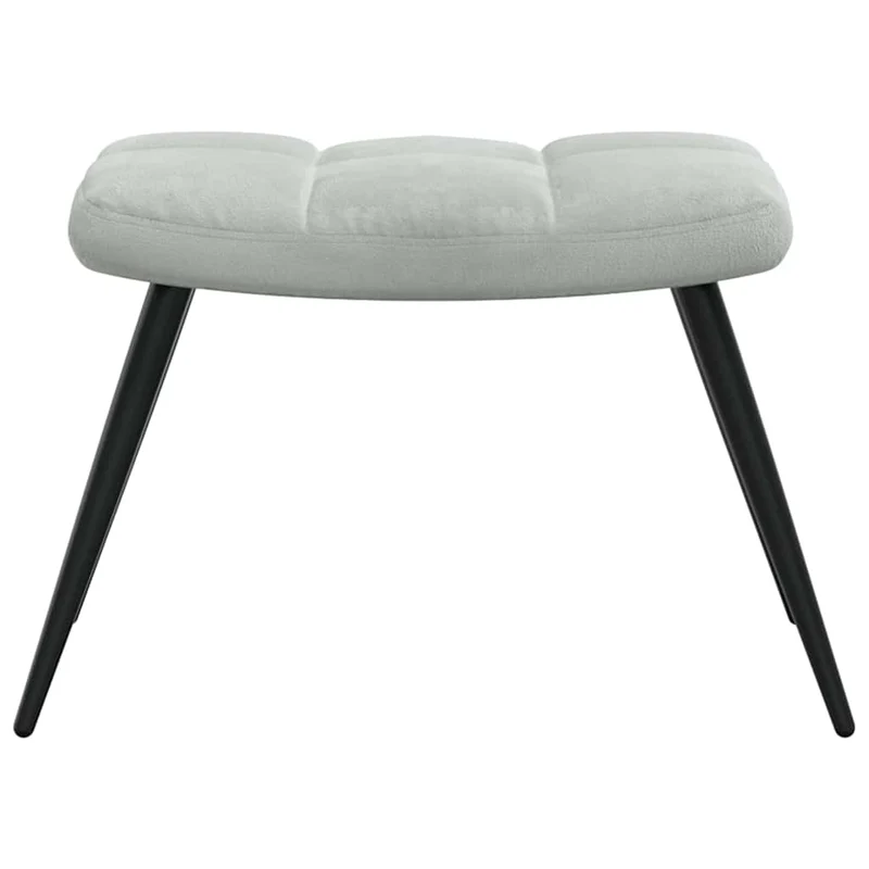 Fauteuil lounge chaise de canapé design modene avec repose-pieds en velours gris DEC026579