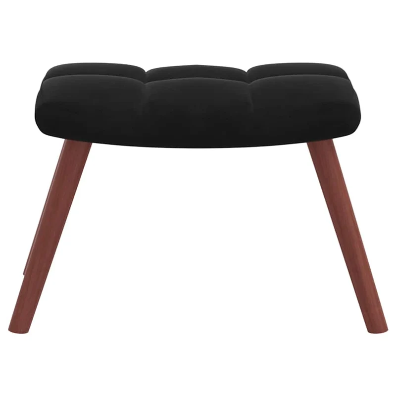 Fauteuil lounge chaise de canapé design modene avec repose-pied en velours noir DEC026541