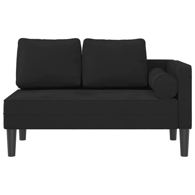 Méridienne chaise longue pour intérieur avec coussins en velours noir DEC026092