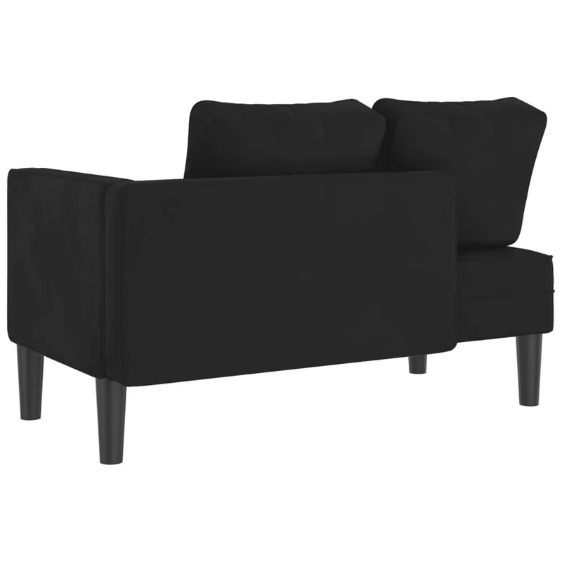 Méridienne chaise longue pour intérieur avec coussins en velours noir DEC026092