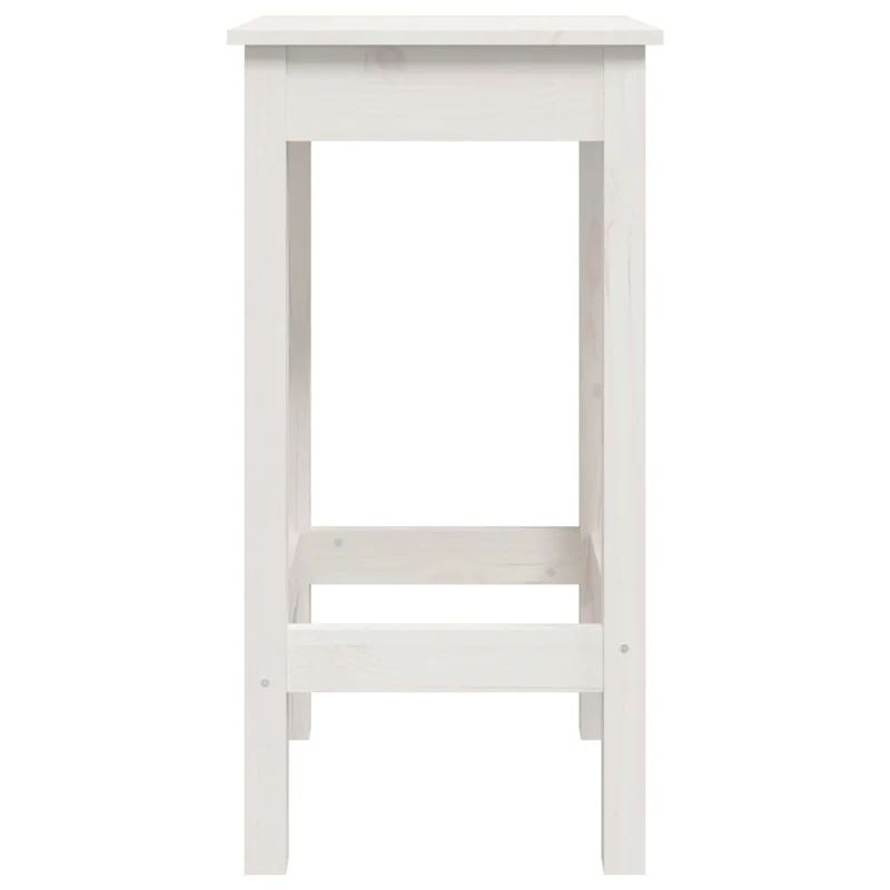 Lot de 2 tabourets de bar design classique avec repose-pieds 40x40x78 cm en bois de pin blanc DEC025182