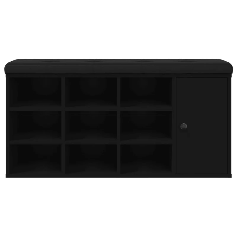 Banc de rangement à chaussures 102 x 32 x 50 cm bois d'ingénierie noir DEC024912