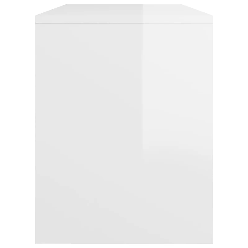 Tabouret de coiffeuse blanc brillant 70 x 35 x 45cm bois d'ingénierie blanc DEC024975