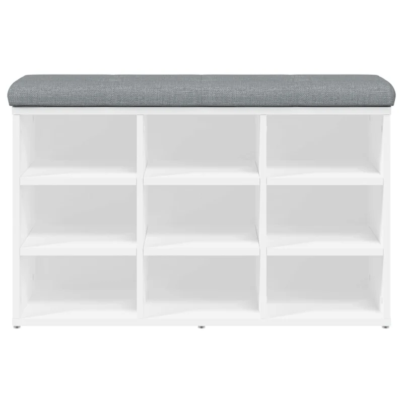 Banc de rangement à chaussures blanc 82 x 32 x 50 cm bois d'ingénierie blanc DEC024832