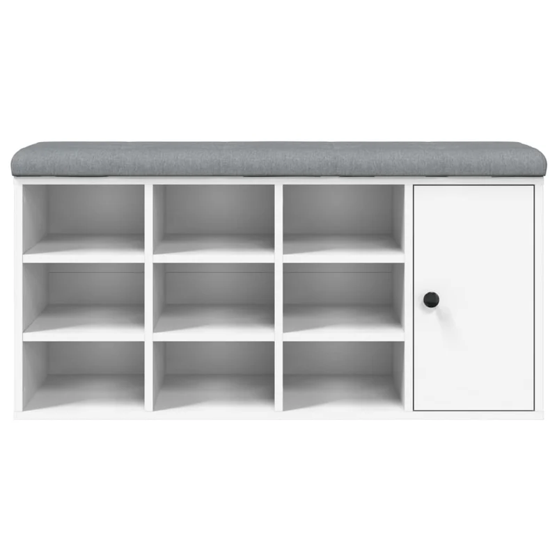 Banc de rangement à chaussures blanc 102 x 32 x 50 cm bois d'ingénierie blanc DEC024828