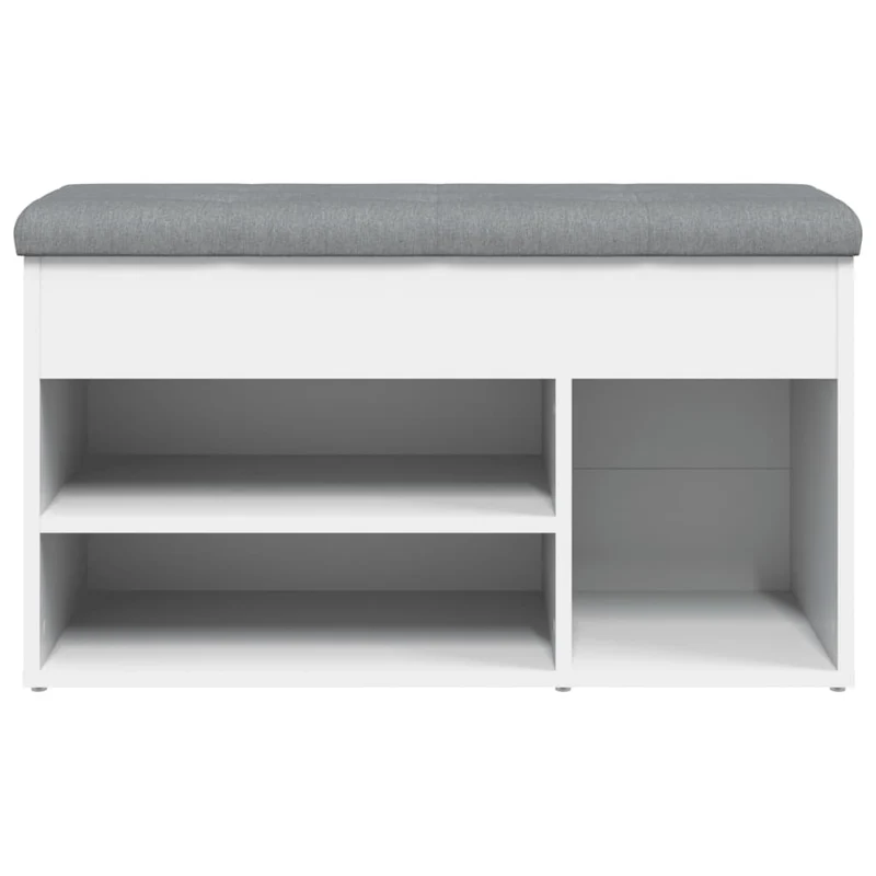 Banc de rangement à chaussures blanc 82 x 32 x 45,5 cm bois d'ingénierie blanc DEC024831