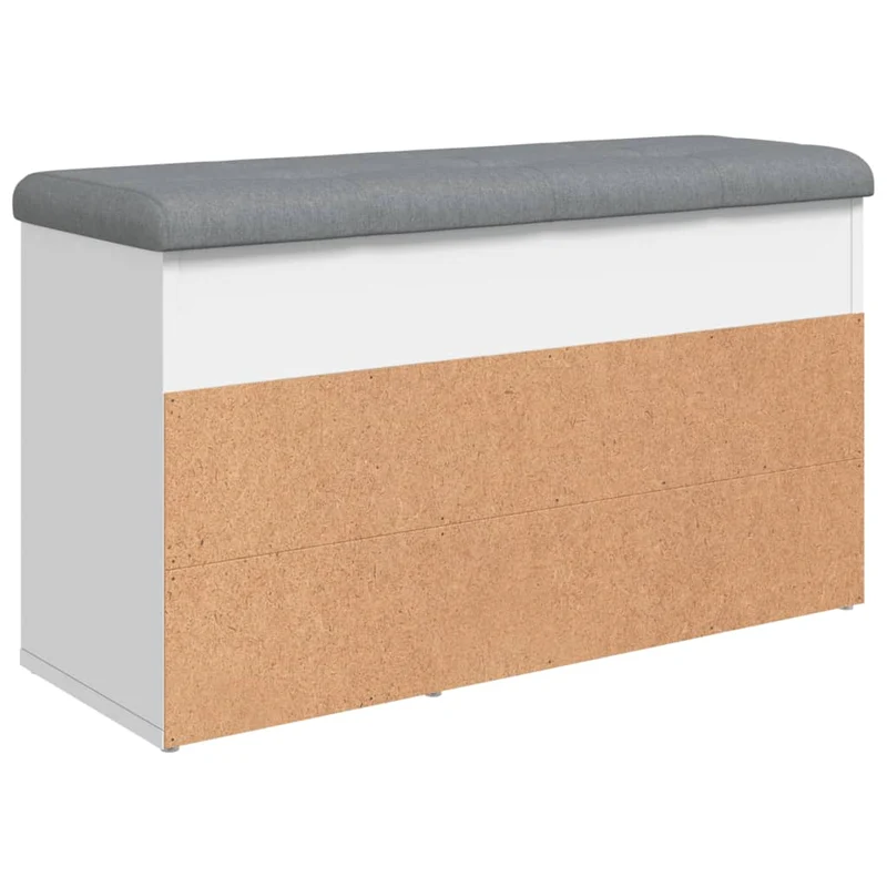 Banc de rangement à chaussures blanc 82 x 32 x 45,5 cm bois d'ingénierie blanc DEC024831