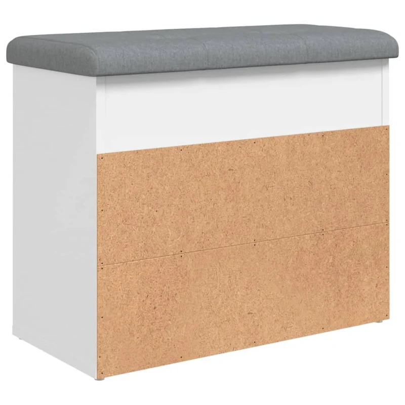 Banc de rangement à chaussures blanc 62 x 32 x 50 cm bois d'ingénierie blanc DEC024830