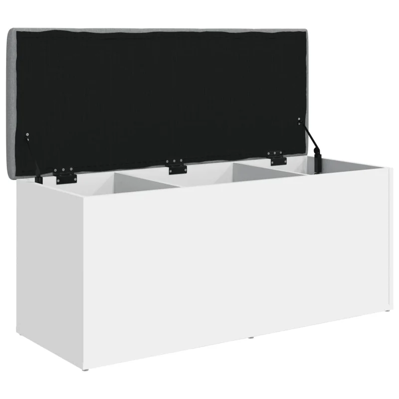 Banc banquette de rangement blanc 102 x 42 x 45 cm bois d'ingénierie blanc DEC024707