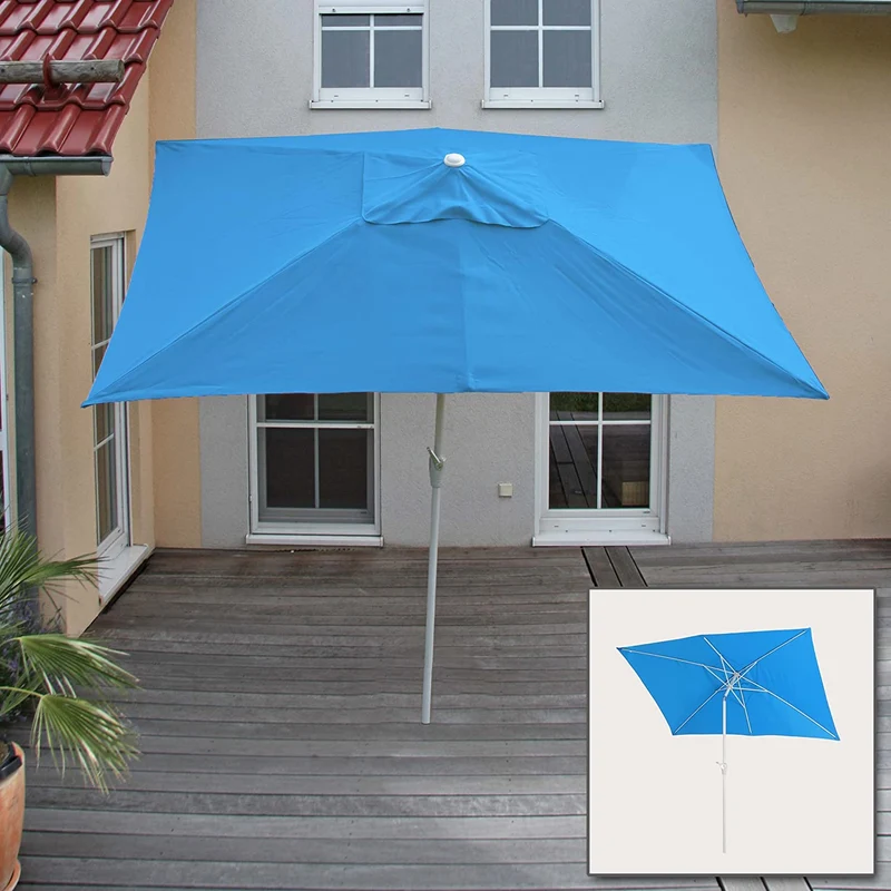 Parasol de jardin 2x3m rectangulaire inclinable polyester/aluminium 4,5kg bleu 04_0003890