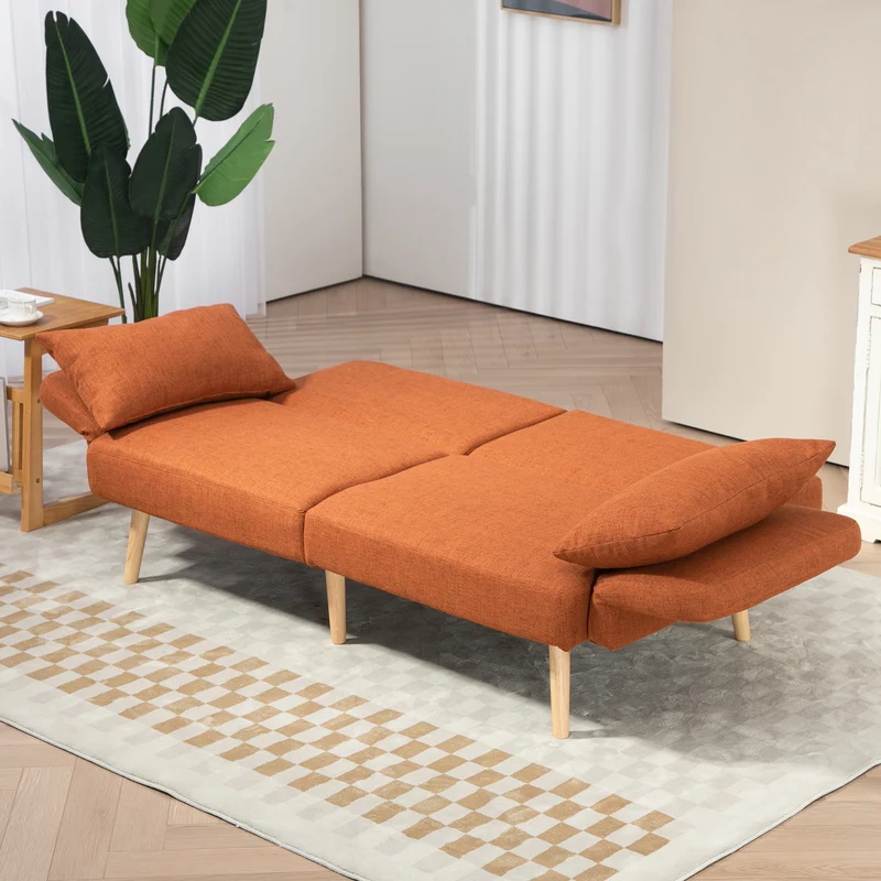 Canapé convertible 3 places 170 x 83 x 80 cm dossier inclinable assise confortable contemporain en polyester marron 21_0003180