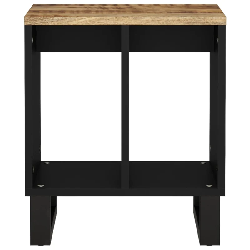 Table d'appoint avec 2 compartiments ouverts 40 x 31 x 46 cm bois de manguier et d'ingénierie marron et métal DEC032895