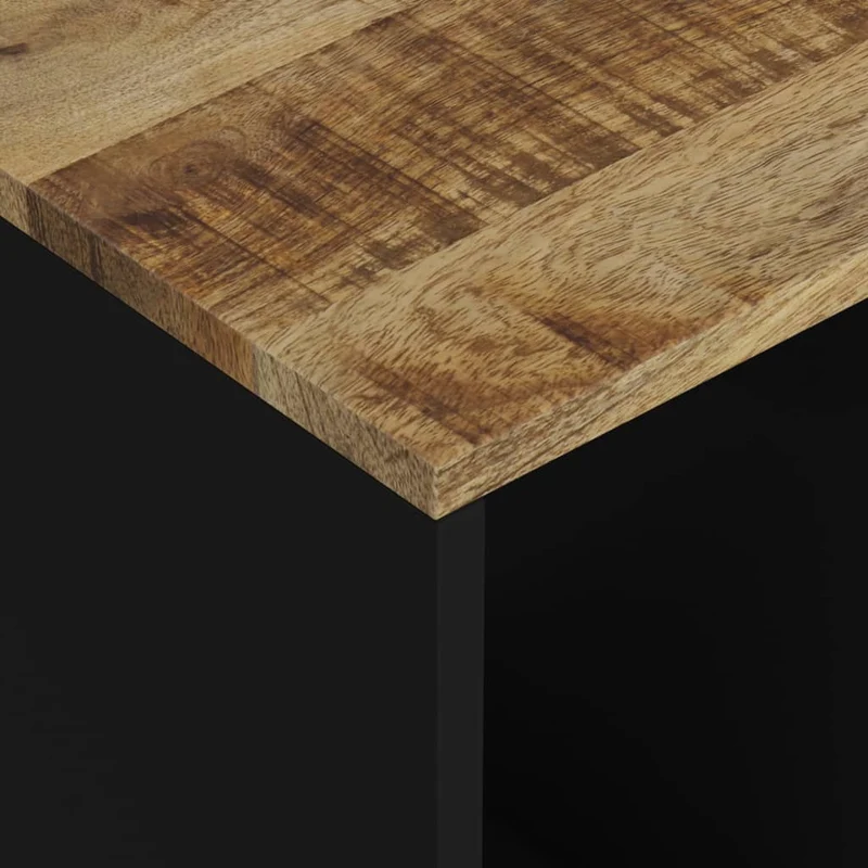 Table d'appoint avec 2 compartiments ouverts 40 x 31 x 46 cm bois de manguier et d'ingénierie marron et métal DEC032895