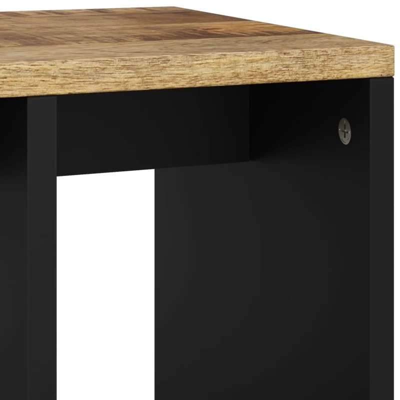 Table d'appoint avec 2 compartiments ouverts 40 x 31 x 46 cm bois de manguier et d'ingénierie marron et métal DEC032895