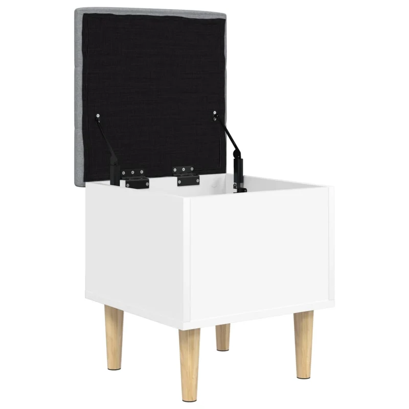 Banc banquette tabouret avec espace de rangement 42 x 42 x 46 cm en bois d'ingénierie blanc DEC024710