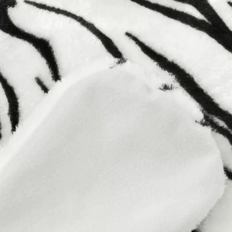 Tapis en peluche en forme de tigre 144 cm Blanc DEC024172