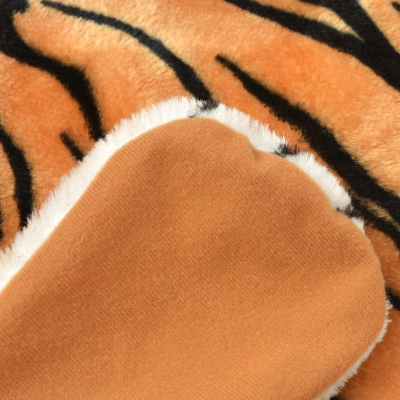 Tapis en peluche en forme de tigre 144 cm Marron DEC024171