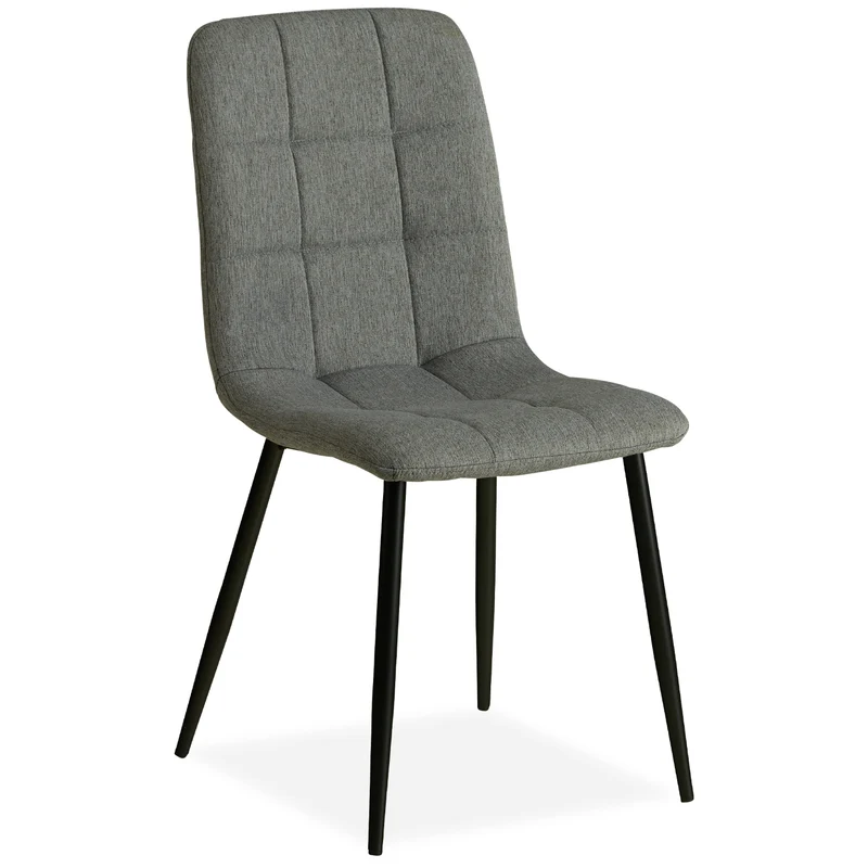 Lot de 4 chaises de salle à manger cuisine confortable et moderne en tissu gris pieds en métal noir CDS06201