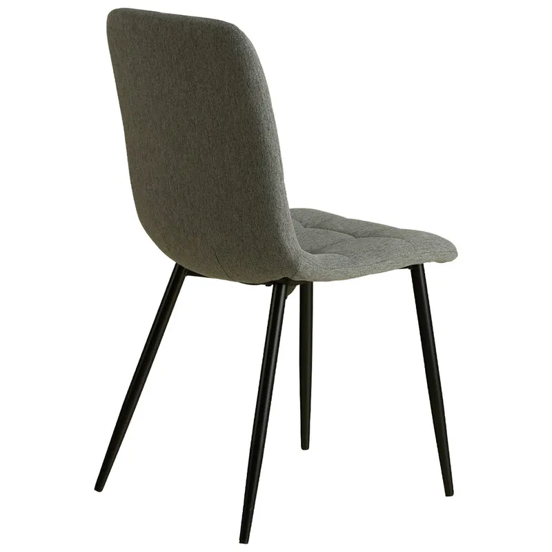 Lot de 6 chaises de salle à manger cuisine confortable et moderne en tissu gris pieds en métal noir CDS06301