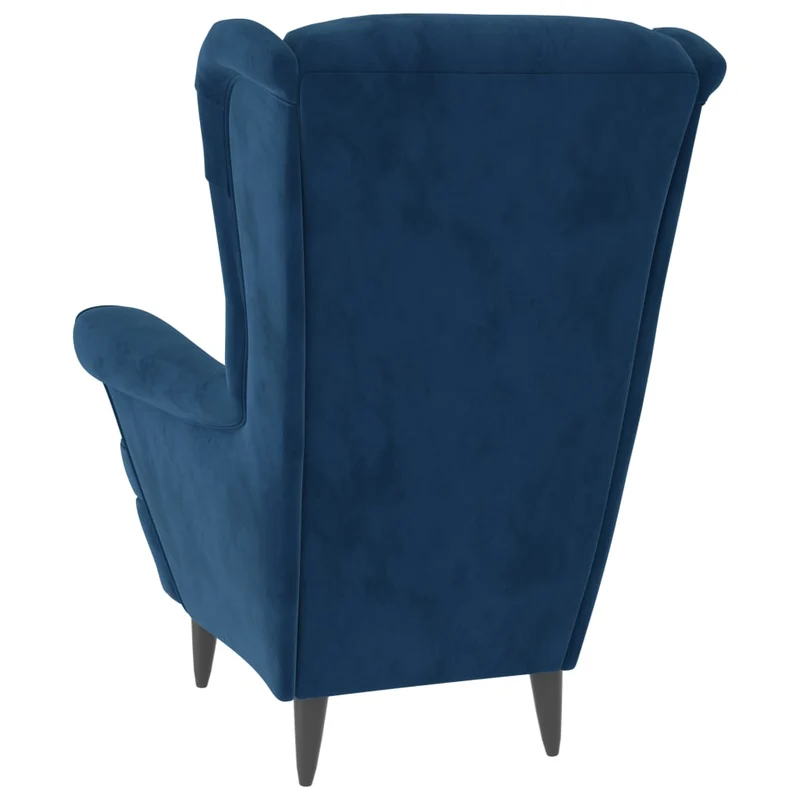 Fauteuils relax avec rebords latérals et repose-pieds en velours bleu DEC028689