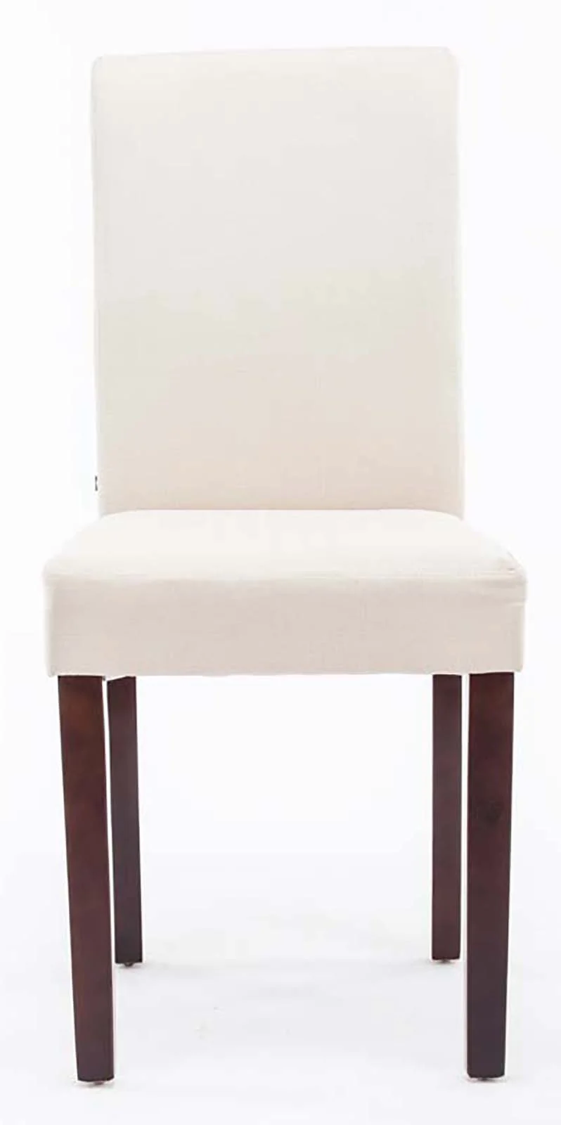 Lot de 4 chaises de salle à manger design moderne en tissu crème pieds en bois marron foncé 10_0001769