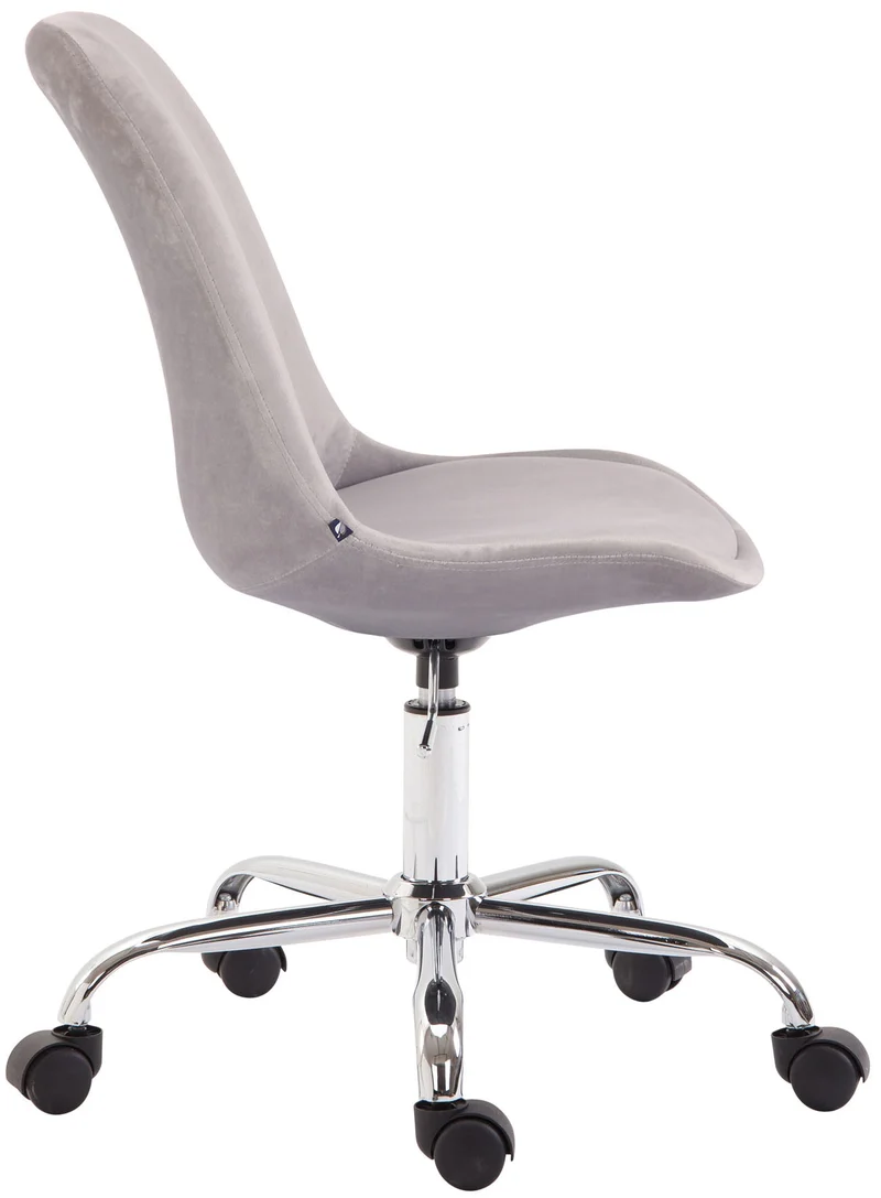 Chaise de bureau sur roulettes en tissu velours gris BUR10352