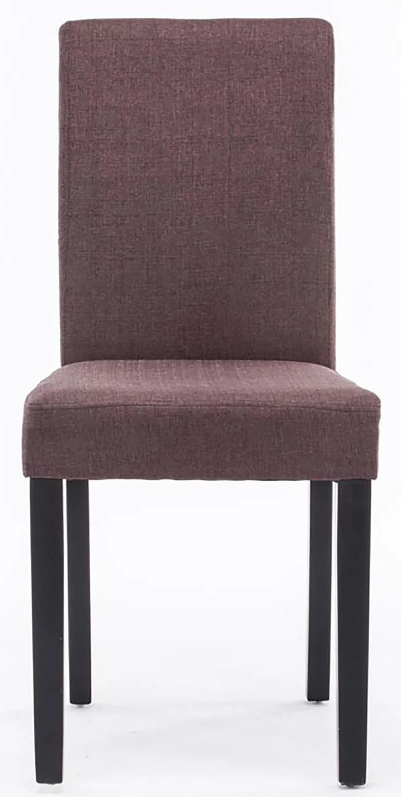 Lot de 4 chaises de salle à manger design classique en tissu marron et pieds en bois noir 10_0001772