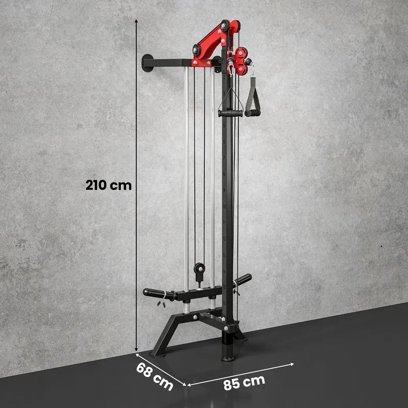 Station de musculation murale 85 x 68 x 210 cm réglable 16 positions compact polyvalent robuste industriel en acier noir 21_0006901
