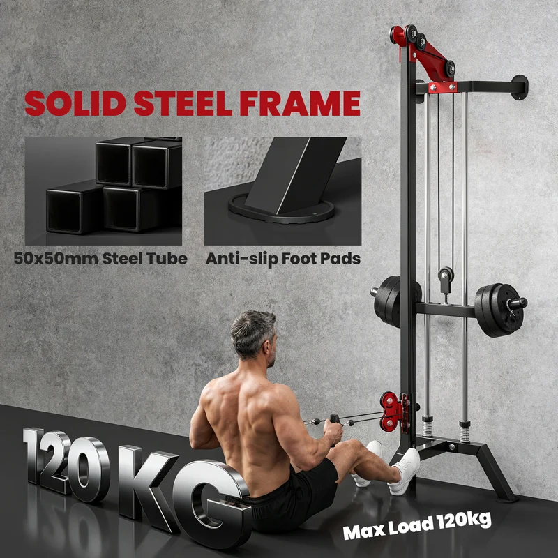 Station de musculation murale 85 x 68 x 210 cm réglable 16 positions compact polyvalent robuste industriel en acier noir 21_0006901