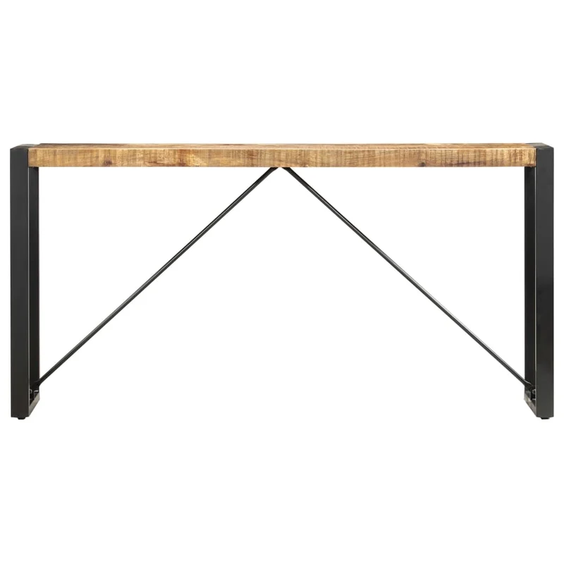 Table d'appoint console d'entrée meuble de salon 150 x 35 x 76 cm bois de manguier et acier DEC031561