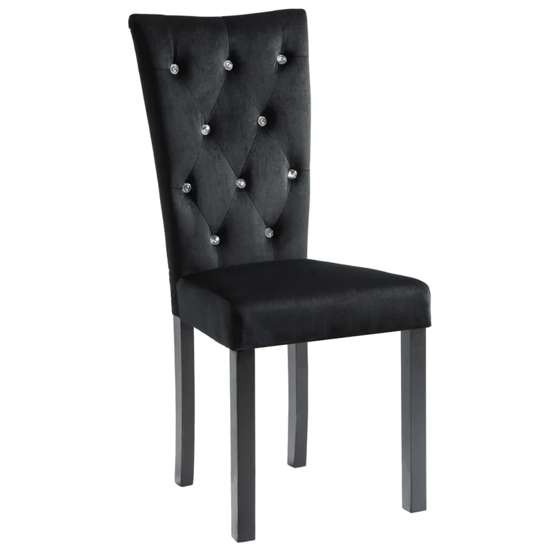 Lot de 6 chaises de salle à manger cuisine design classique velours noir CDS022739