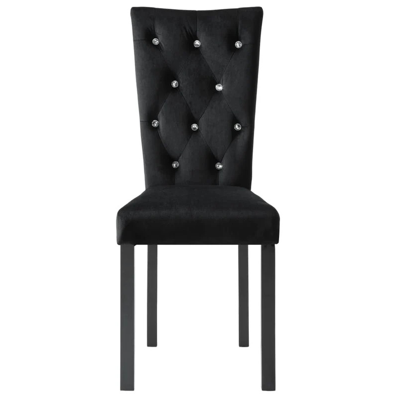 Lot de 6 chaises de salle à manger cuisine design classique velours noir CDS022739