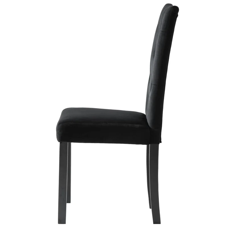 Lot de 6 chaises de salle à manger cuisine design classique velours noir CDS022739