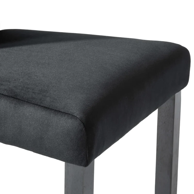 Lot de 6 chaises de salle à manger cuisine design classique velours noir CDS022739