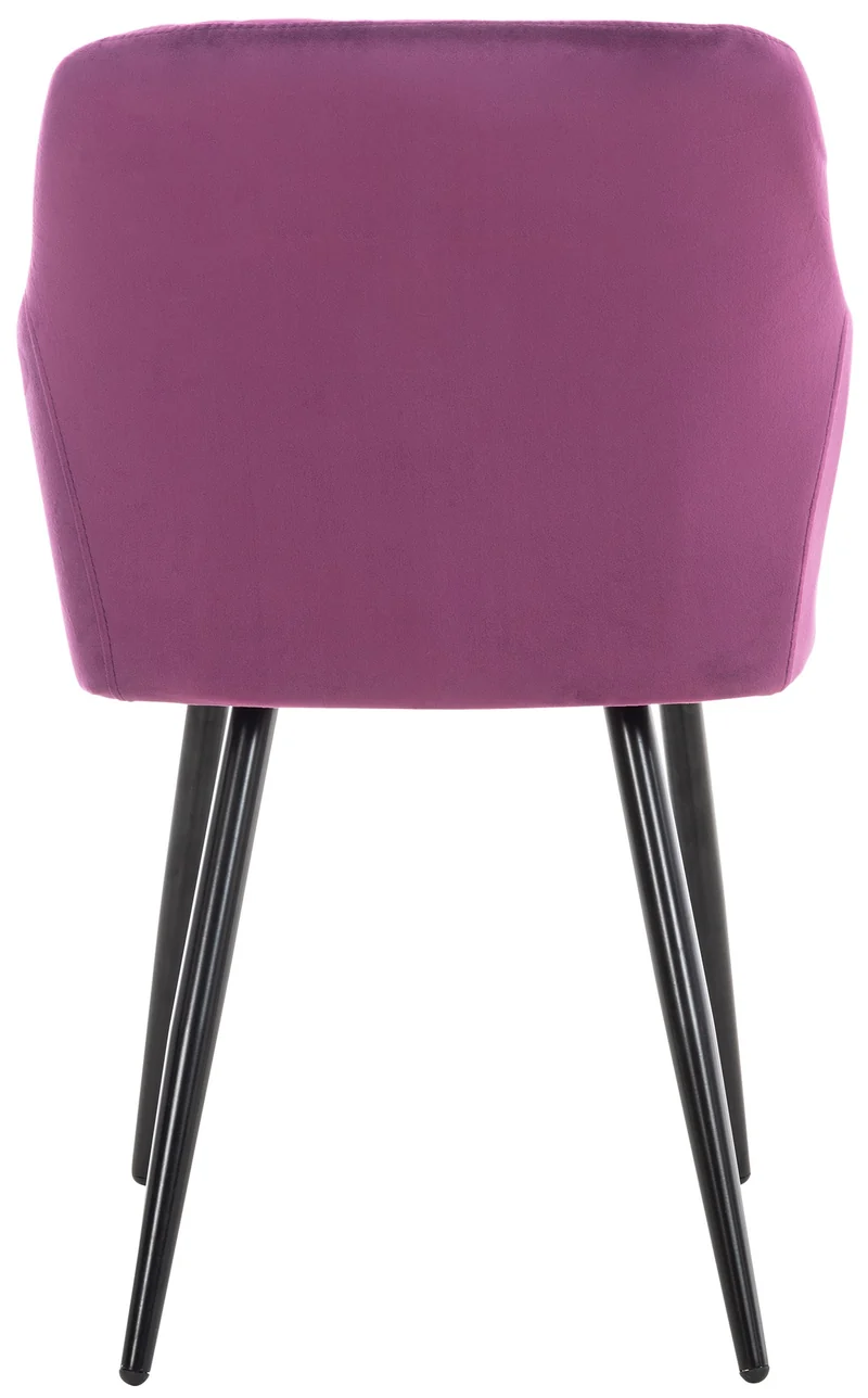 Lot de 2 chaises de salle à manger style retro chic tissu violet et pieds en métal noir 10_0001562